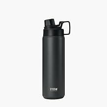 TYESO Garrafa Térmica Esportiva 900ml - Fosca Anti-Deslizante, Alça na Tampa, 6 Cores, Inox Premium(Preto)