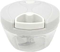Mini Processador de Alimentos Manual 3 Lâminas 500 ml Compacto e Portátil sem Eletricidade (Branco)