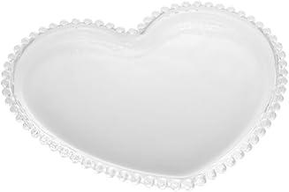 WOLFF - Prato de Cristal Coração 20cm x 17cm x 2cm - Linha Pearl