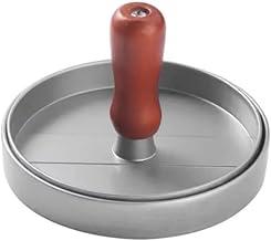 Forma para Moldar Hambúrguer de Alumínio com Cabo de Madeira Cinza