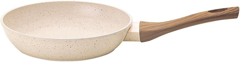 Mimo Style Frigideira Linha Mármol Cook Vanilla 20cm/1,05L - Estrutura em Alumínio Revestida em Cerâmica, Fundo de Indução. Cabo Soft-Touch, Não Esquenta. Funciona em Fogão a Gás, Elétrico e Indução