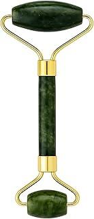 Rolo de Jade Facial Massageador – Pedra Natural para Drenagem Linfática, Redução de Inchaço, Relaxamento e Skincare Diário. (Verde Escuro., Único)