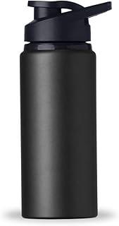 Garrafa de Água Portátil 600ml em Alumínio Azul com Alça | Leve para Qualquer Lugar (PRETO)