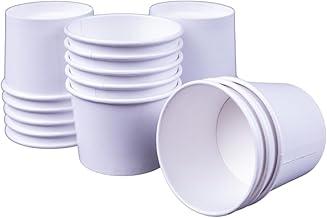 Genérico Pote de Papel Biodegradável Branco 240 ml, Altura 6 cm, Boca 8,5 cm, Fundo 7 cm, 100 Unidades