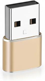 Adaptador USB Tipo C para USB Comum (Tipo A), Carregamento Rápido 30W, OTG Plug, Compatível com iPhone 11 12 13 14 Pro Max, Android, Carro, Power Bank, Transferência de Dados (Dourado)