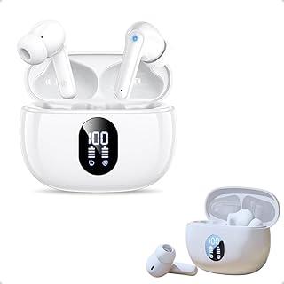 Fones de Ouvido Bluetooth 5.3 TWS sem Fio com Display Digital, Estojo Carregamento, Cancelamento de Ruídos e Controle Touch. Ideal Academia, Caminha e Esporte