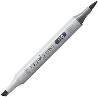 COPIC Marcador CIAO Ponta Dupla Redonda e Chanfrada, Cor 100 Black, 1 unidade