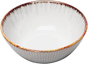 LYOR - Bowl de Cerâmica Linear Cinza 16cm x 7cm - Capacidade para 680ml