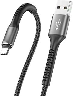 Genérico Cabo USB Tipo C 1 metro, Resistente a Dobramentos, Revestido Em Tecido De Nylon Trançado, Cores Preto ou Vermelho - Compatível com Dispositivos USB Tipo C