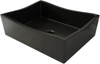 Cuba Pia para Banheiro Retangular Atena Preto Fosco