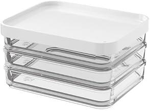 Pote Clear Trio 840 ml, 13,1x16,7x8,5cm, Branco, Coza