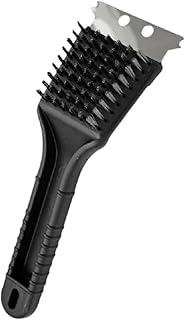 Escova para Limpar Grelha Churrasqueira com Espátula 2 em 1 Cerdas Aço Inoxidável Durável Remove Gordura e Sujeiras Facilmente Limpeza Eficaz