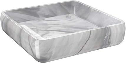 Porta Sabonete Cube, 10 x 10 x 2,5 cm, Mármore Branco, Coza