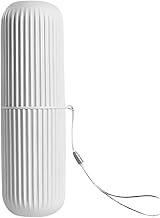 Porta Escovas Dente Pasta Dental Texturizado Guardar Para Viagem Escola Trabalho Ferias Estojo Organizador De Banheiro (Branco)