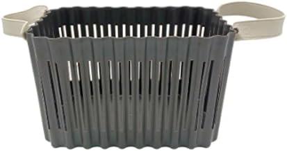 Cesto Organizador Multifuncional 19,5x14x11,5cm Plástico Resistente com Alça para Casa Banheiro Lavanderia Escritório (Grafite)