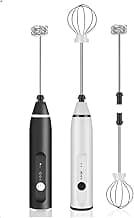 Mini Mixer Inox Portátil Elétrico USB Recarregável 2 em 1: Prepara Bebidas Cremosas, Batedor de Ovos, Misturador de Bebidas, Fuê Multiuso com 3 Velocidades Durabilidade