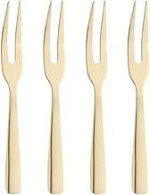 WOLFF - Conjunto 4 Garfos de Aço Inox para Aperitivo Dourado