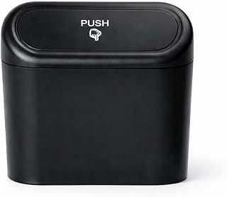 Lixeira para Carro com Tampa Push e Gancho – Porta Lixo Automotivo Compacto para Veículos, Fácil de Instalar e Esvaziar