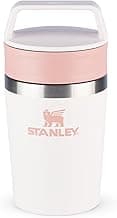 Stanley - Copo de Café Térmico, Caneca de Viagem Café Go com Tampa de Duas Partes Para Beber e Alça de Transporte, Garrafa Térmica de Aço Inoxidável, 236 ml, Rose Quartz com 15.02% de desconto por R$ 169,12 na amazon