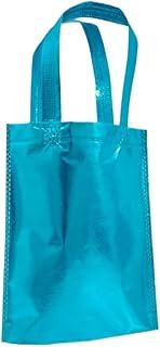 Sacola de Presente, Kit Sacolas Metalizadas de Tnt 20x25cm Bolsa Brilhante para Lembrancinhas Brindes Presentes e Festas(Azul,5 uni)