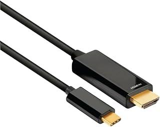 Cabo HDMI para USB Tipo C, 4K 30Hz, 1.8m, Conversor Ativo HDMI 2.0 Macho para USB-C Macho, Preto
