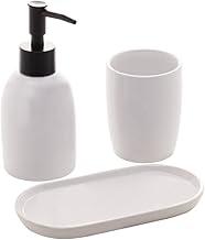 LYOR - Conjunto 3 Peças para Banheiro de Cerâmica Londres Branco e Preto