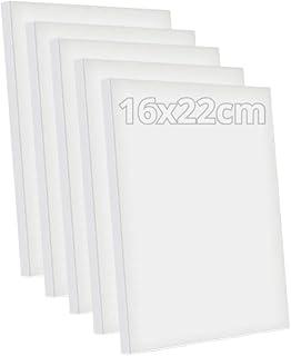 Kit 5 Telas de Pintura 16x22cm sem Cavalete Branca Moldura de Madeira
