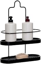 Porta Shampoo e Sabonete 2 Andares para Pendurar Aramado Classic Preto com Preto