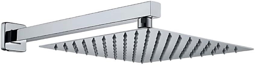 Ducha De Banho Quadrado Luxo Slim 20x20 cm Inox Com braço De Parede Piscina Chuveiro Chuveirão Solar Para Jardim E Área Externa FONSES
