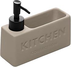 WOLFF - Porta Detergente Líquido com Suporte para Esponja Soft Touch Nude 380ml Cerâmica