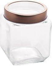 LYOR Pote de Vidro Com Tampa de Metal e Acrílico Gran Gastro Rosé 1,2L - Organização - Decoração - Utensílios de Cozinha - Enxoval - Armazenamento - Utilidades Domésticas