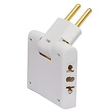 Adaptador De Tomada Benjamim T Articulado Flexível Dobrável Com 3 Saídas Bivolt