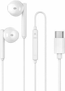 Fone de Ouvido com Fio USB Tipo C com Microfone Compatível com S24 S23 Ultra Plus para Smartphones