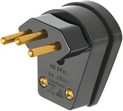 PLUGUE 2P+T 10A 250V SOBREPOR PRETO – FAME