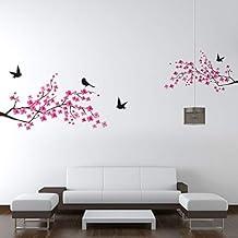 Adesivo de Parede Entardecer Flores & Passaros