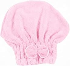Touca Toalha de Banho Seca Cabelo Super Absorvente de Microfibra (Rosa bebê)
