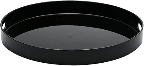 Mimo Style Bandeja Redonda Na Cor Preta, 35cm. Feita Inteiramente de Polipropileno e Possui Acabamento Espelhado. Design Moderno e Elegante, Combina Com Todos os Ambientes. Perfeito Para Servir