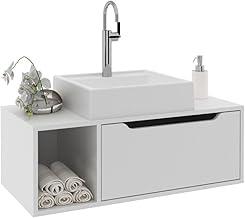 Gabinete Banheiro 80cm com 1 Porta e Nicho Multimóveis Cr10122 Branco