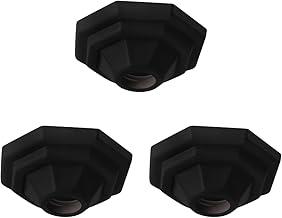 Kit 3 Plafon Luminária Plafonier Pirâmide Paflon Branco ou Preto Lâmpada Teto E27 Soquete Bocal Porcelana Bivolt 100W (Preto)