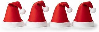 Kit com 4 Gorros Gorro de Natal Vermelho e Branco Decoração Natalina