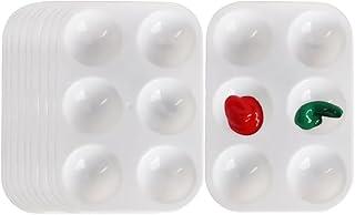 Kit 10 Paletas Godê para Pinturas, Tinta Aquarela Escolar, 6 Cavidades, Branco