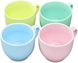 Conjunto com 4 Xícaras de Porcelana Coloridas 170ml – Design Clássico e Elegante – Ideal para Café, Chá e Bebidas Quentes