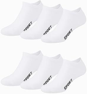 Meia Sapatilha Invisível Branca Kit 6 Pares Esportiva – Masculina/Feminina – Cano Baixo, Confortáveis, Antiodor, Respirável, Ideal para Academia, Corrida, Treino e Casual (36-42)