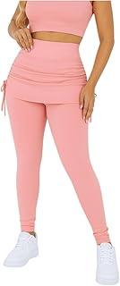 Kit 2 Calça Legging Feminina Saia Tapa Bumbum Suplex Lisa Fitness Tecido