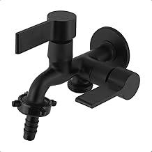 Torneira De Metal Para Maquina De Lavar E Tanque 2 Saídas Preto Fosco - Life Metais