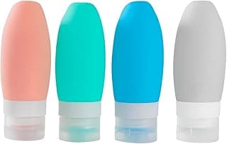 Kit Viagem com 4 Frascos de Silicone 90ml Porta Shampoo Condicionador Creme Sabonete Líquido Premium com 10.1% de desconto por R$ 17,89 na amazon