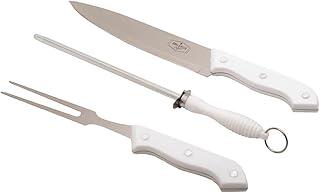 Kit Churrasco Faca Chaira e Garfo 3 Pçs Grill & Pizza Prana