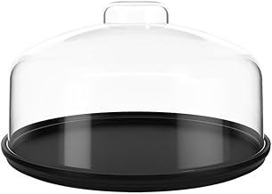 Boleira baixa Cake com Cúpula, 25 cm, Preto, Coza