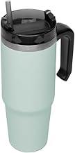 WOLFF - Caneca Térmica Parede Dupla Slimterm com Base Ergonômica e Canudo Verde 890ml