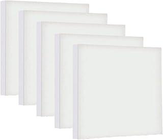 Kit 5 Telas para Pintura em Algodão Branca Moldura de Madeira para Tinta Acrílica Óleo Guache e Aquarela (30x30)